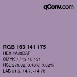 Farbcode: RGB 163 141 175 | qconv.com