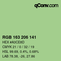 Code couleur: RGB 163 206 141 | qconv.com