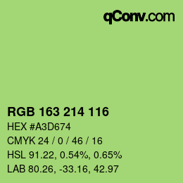 Color code: RGB 163 214 116 | qconv.com