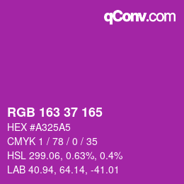 Código de color: RGB 163 37 165 | qconv.com