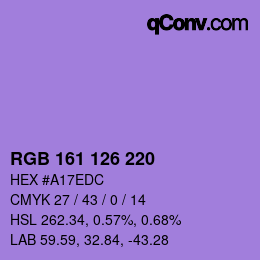 Color code: RGB 161 126 220 | qconv.com