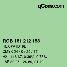 Color code: RGB 161 212 158 | qconv.com