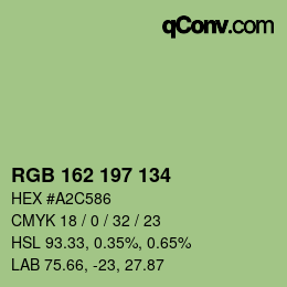 Code couleur: RGB 162 197 134 | qconv.com