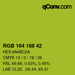 Farbcode: RGB 164 188 42 | qconv.com