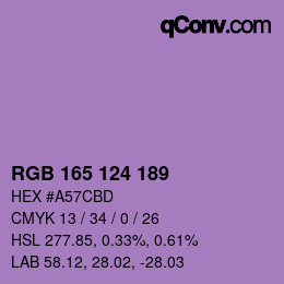 Farbcode: RGB 165 124 189 | qconv.com