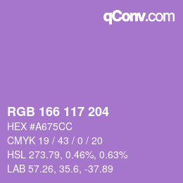 Farbcode: RGB 166 117 204 | qconv.com