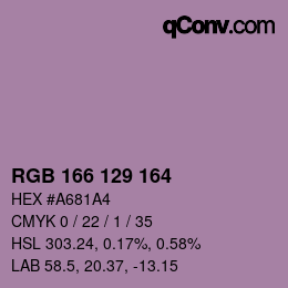 Code couleur: RGB 166 129 164 | qconv.com