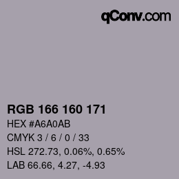 Color code: RGB 166 160 171 | qconv.com