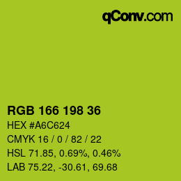 Color code: RGB 166 198 36 | qconv.com