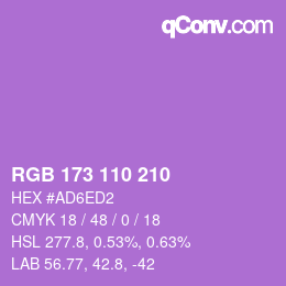 Color code: RGB 173 110 210 | qconv.com