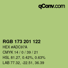 Farbcode: RGB 173 201 122 | qconv.com