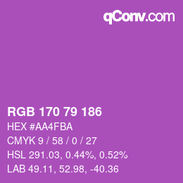 Color code: RGB 170 79 186 | qconv.com