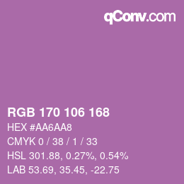 Código de color: RGB 170 106 168 | qconv.com