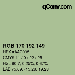 Código de color: RGB 170 192 149 | qconv.com