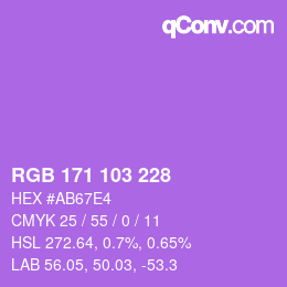 Código de color: RGB 171 103 228 | qconv.com