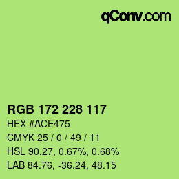 Color code: RGB 172 228 117 | qconv.com