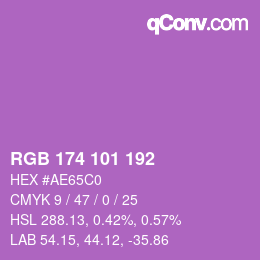 Code couleur: RGB 174 101 192 | qconv.com