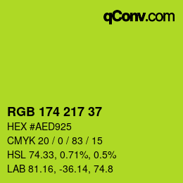 Color code: RGB 174 217 37 | qconv.com