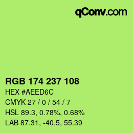 Código de color: RGB 174 237 108 | qconv.com