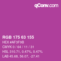 Color code: RGB 175 63 155 | qconv.com