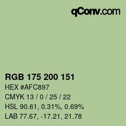 Color code: RGB 175 200 151 | qconv.com