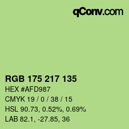 Farbcode: RGB 175 217 135 | qconv.com