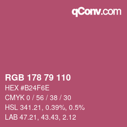 Color code: RGB 178 79 110 | qconv.com