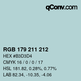 Color code: RGB 179 211 212 | qconv.com