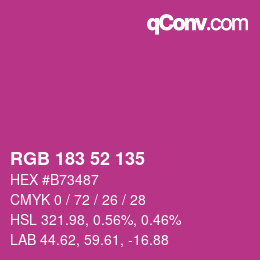 Código de color: RGB 183 52 135 | qconv.com