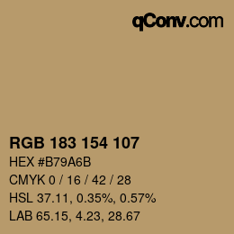 Color code: RGB 183 154 107 | qconv.com