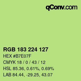 Código de color: RGB 183 224 127 | qconv.com