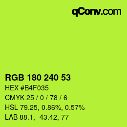 Code couleur: RGB 180 240 53 | qconv.com