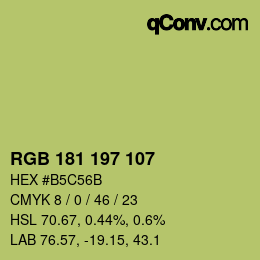 Farbcode: RGB 181 197 107 | qconv.com