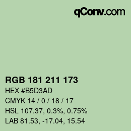 Código de color: RGB 181 211 173 | qconv.com