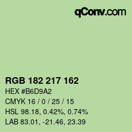 Código de color: RGB 182 217 162 | qconv.com