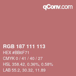 カラーコード: RGB 187 111 113 | qconv.com