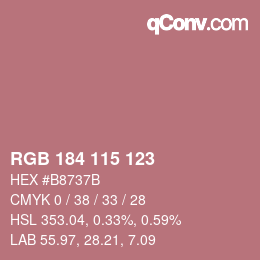 カラーコード: RGB 184 115 123 | qconv.com