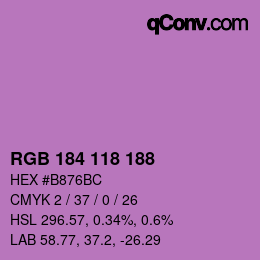 Código de color: RGB 184 118 188 | qconv.com