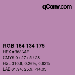 Código de color: RGB 184 134 175 | qconv.com