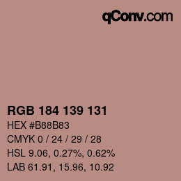 Code couleur: RGB 184 139 131 | qconv.com