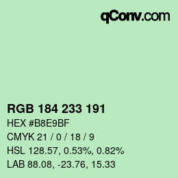 Código de color: RGB 184 233 191 | qconv.com