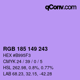 Farbcode: RGB 185 149 243 | qconv.com