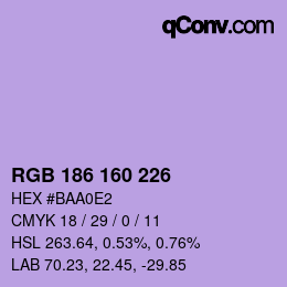 Farbcode: RGB 186 160 226 | qconv.com