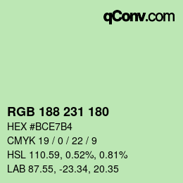 Farbcode: RGB 188 231 180 | qconv.com