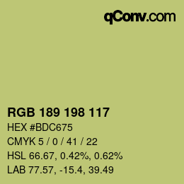 Farbcode: RGB 189 198 117 | qconv.com