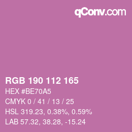 Farbcode: RGB 190 112 165 | qconv.com