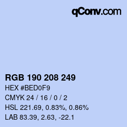 Farbcode: RGB 190 208 249 | qconv.com