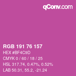 Color code: RGB 191 76 157 | qconv.com