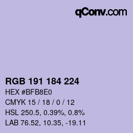 Farbcode: RGB 191 184 224 | qconv.com