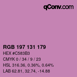 Código de color: RGB 197 131 179 | qconv.com